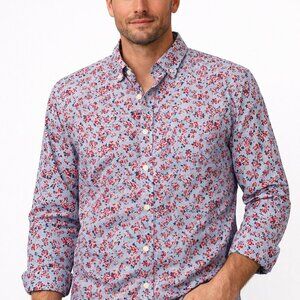 Banana Republic Shirt Mens L Floral Print Long Sleeve Button Down Untucked